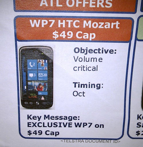 Windows Phone 7 running HTC Mozart to come in October