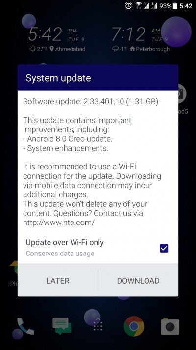 Android 8.0 Oreo for HTC U11 starts arriving in EMEA region