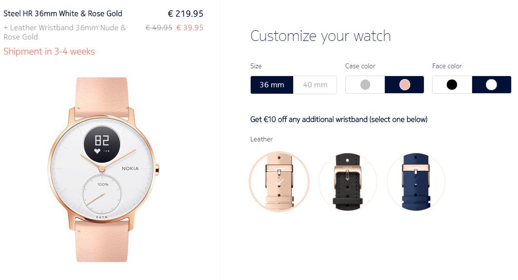 Nokia rose gold watch sale