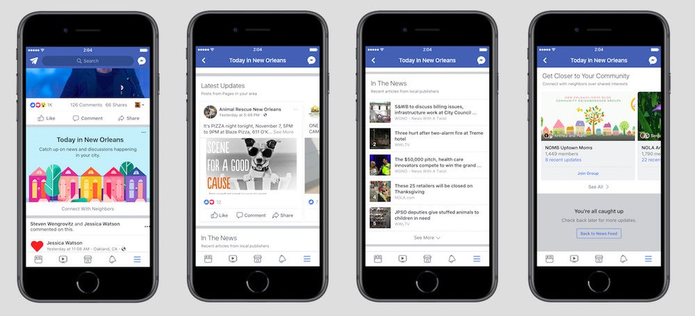 Facebook is testing a new section to emphasize local news