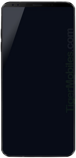 This image allegedly shows a render of the LG G7 - LG G7 render surfaces revealing dual front-facing cameras