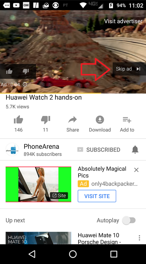 The next update to YouTube for Android may allow you to swipe away ads instead of tapping on the screen - Latest version of YouTube for Android app features code for a dark theme and more