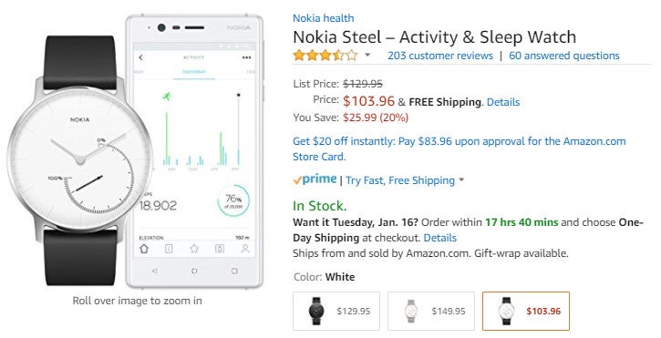 Nokia activity & sleep watch hot sale