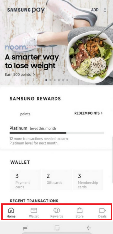 New UI for Samsung Pay includes bottom navigation bar - Samsung Pay update includes an updated UI