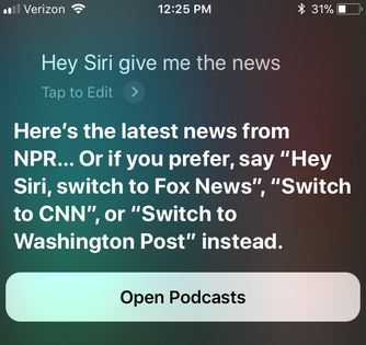 Ask Siri for the news and she will play it for you - Siri&#039;s &quot;Give me the news&quot; feature is out of beta indicating an upcoming launch of the Apple HomePod