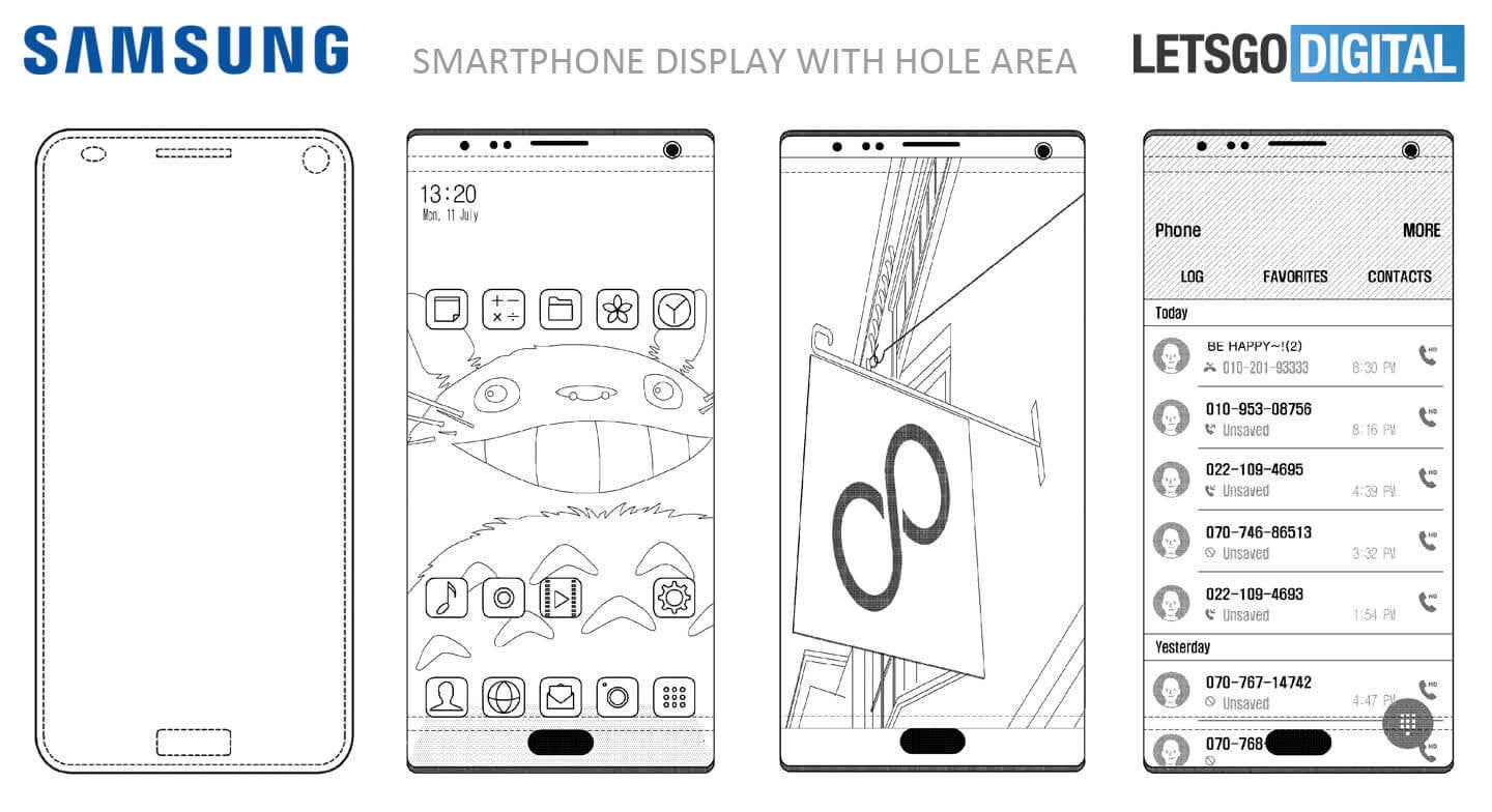 Samsung working to embed camera and fingerprint sensor into a smartphone&#039;s display