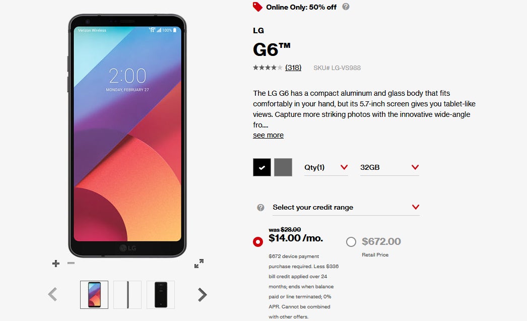 Deal: Verizon&#039;s LG G6 is now 50% off