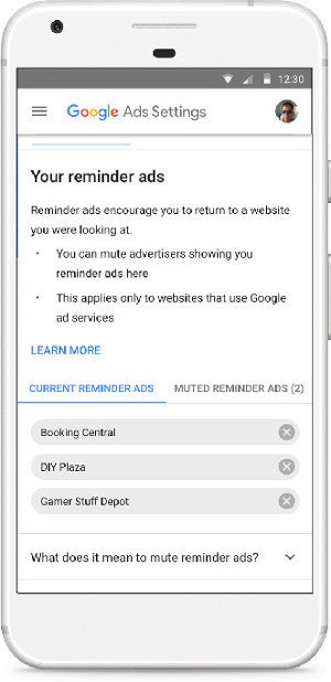 Google implements a feature to mute reminder ads