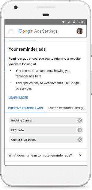 Google implements a feature to mute reminder ads