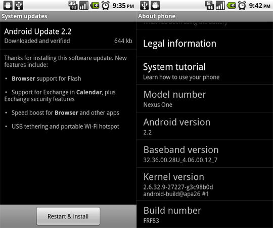 Nexus One owners get Android 2.2 via OTA upgrade