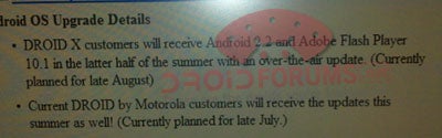 First-gen DROID to get Froyo before DROID X