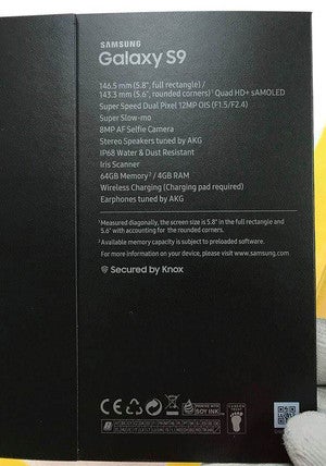 Leaked Galaxy S9 retail box - Samsung Galaxy S9 and S9+ rumor review: Specs, design, features, price and release date