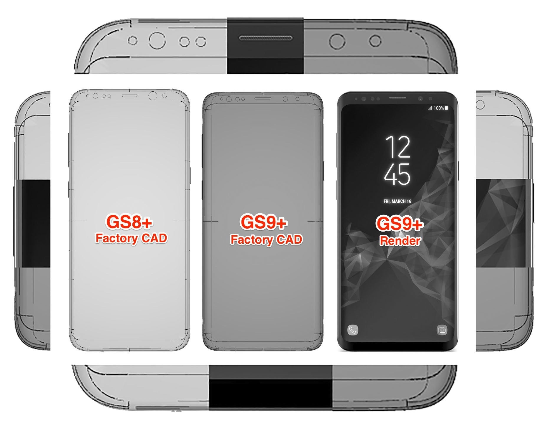The S9 vs S8 edge curve slope might be more gradual, start and merge sooner with the thicker side bezels, for the joy of screen protector makers - Leaked Galaxy S9+ vs S8+ factory schematics solve the mystery of the thickening bezels