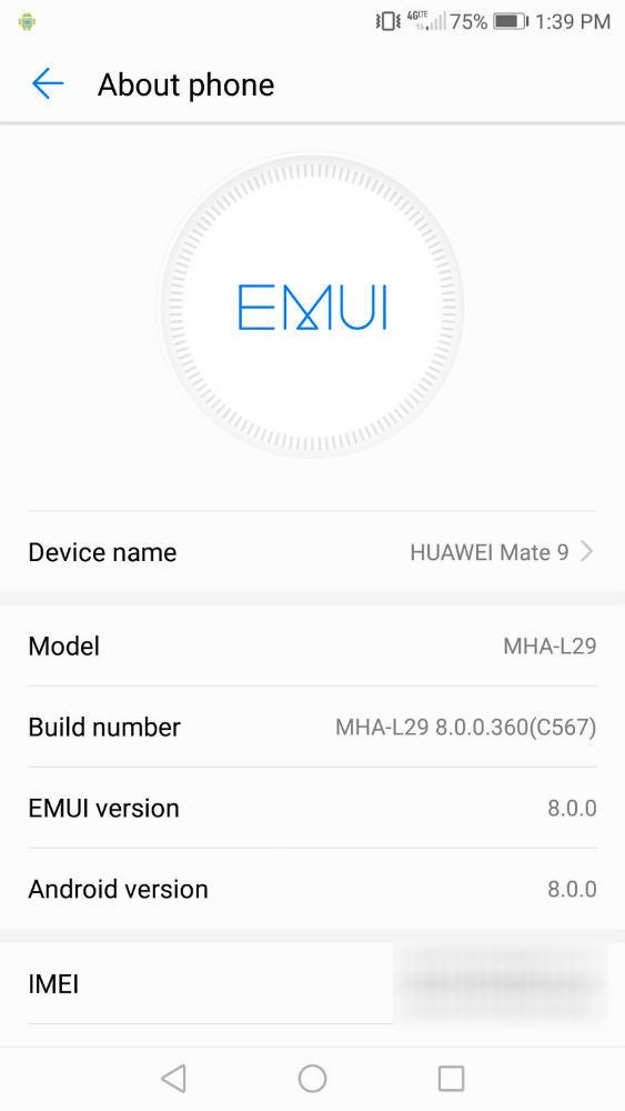 Unlocked Huawei Mate 9 receiving Android 8.0 Oreo in the US