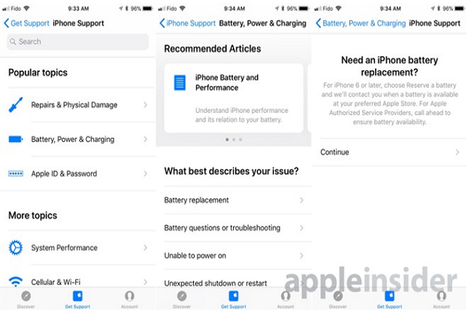 Apple is testing a feature on the iPhone support app that will allow you to reserve the battery you need for your handset - Apple iPhone support app will reserve the iPhone battery you need, and alert you when it's in stock