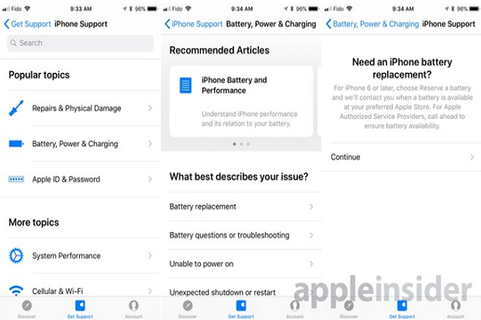 Apple is testing a feature on the iPhone support app that will allow you to reserve the battery you need for your handset - Apple iPhone support app will reserve the iPhone battery you need, and alert you when it&#039;s in stock