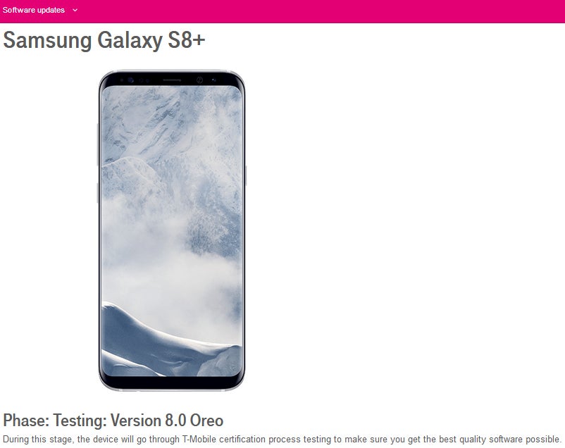 T-Mobile is now testing Android 8 Oreo for Samsung Galaxy S8 and S8+