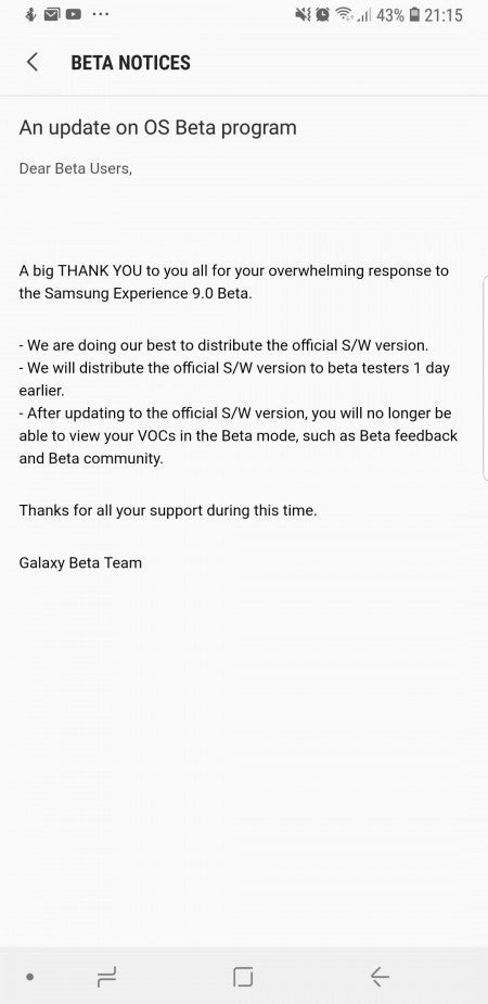 Galaxy S8 beta testers to get Android Oreo a day earlier, Samsung "doing its best" to release official update