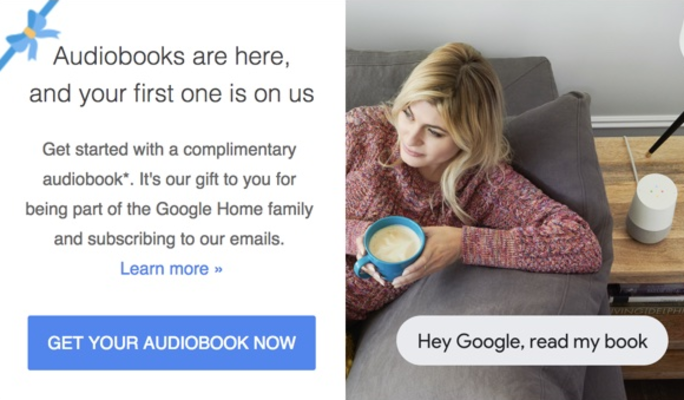 Google is giving away a free audiobook to some Google Home owners