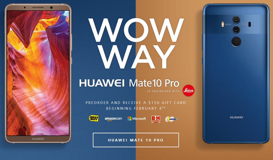 Huawei Mate 10 Pro now available to pre-order in the US, $150 gift card included