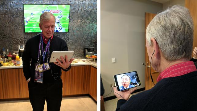 Verizon CEO Lowell McAdam and KT CEO Chang-Gyu Hwang on the first pre-commercial 5G video call - Verizon customers set record at the Super Bowl; Verizon, KT make 5G video call during game