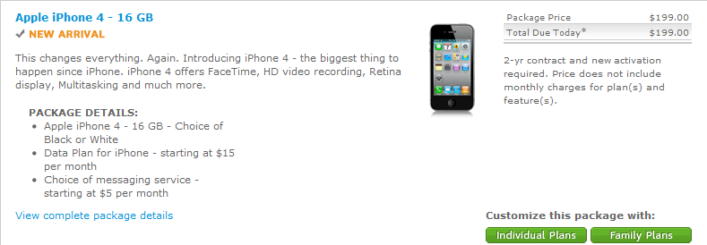 UPDATED:AT&amp;T offers the iPhone 4 once again, via retail stores or online, in black or white