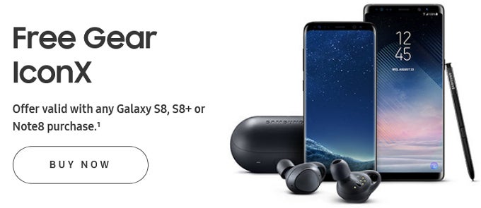 All Samsung Galaxy Note 8 and S8 models now come with free Gear IconX wireless earphones