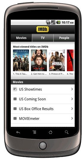 Lights, Cameras, Action; IMDb app now available in Android Market
