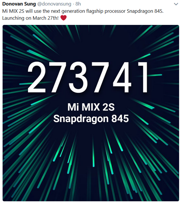 The Xiaomi Mi Mix 2s will launch on March 27th - Xiaomi Mi Mix 2s to launch on March 27th carrying Snapdragon 845 chipset