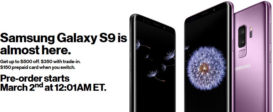 You can save up to $500 on the Samsung Galaxy S9 at Verizon and Sprint (trade in and switching required)