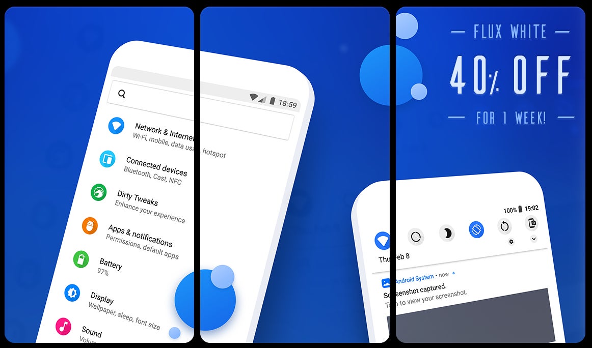 Android P lifts the Flux White visuals, all the while it locks rootless theming