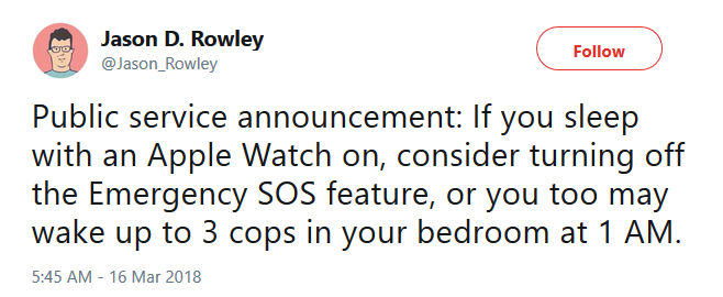 The Apple Watch can make a 911 call while you sleep - Apple iPhone and Apple Watch users are accidentally setting off the Emergency SOS feature