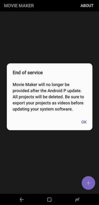 In will come Android P, out will go Samsung Movie Maker - Android P&#039;s arrival will mean the end of Samsung&#039;s Movie Maker application