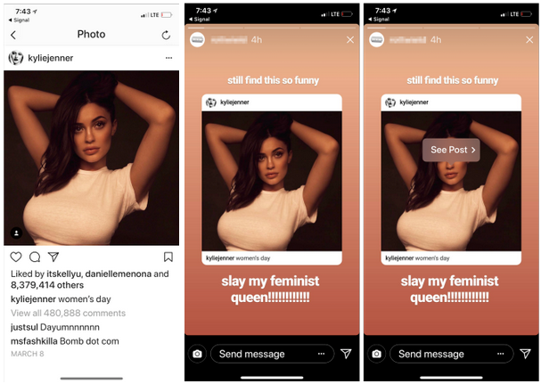 Instagram is testing a new regramming feature. The original post at left is embedded in a user&#039;s Story - Soon you might be able to &quot;regram&quot; on Instagram without using a third party app