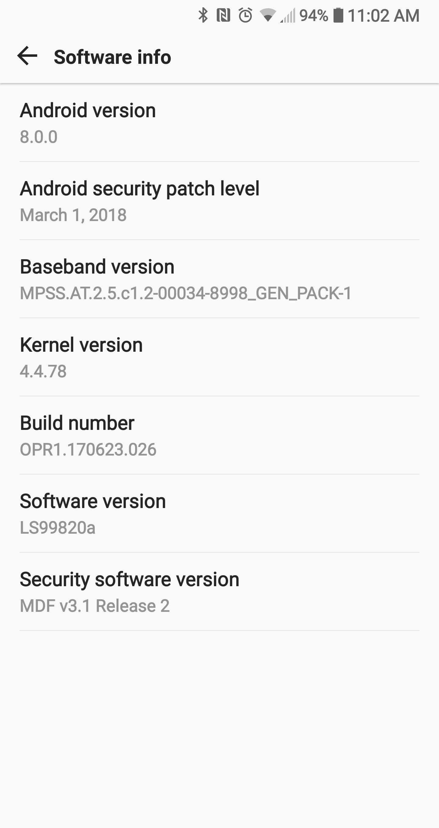 LG V30 is getting Android 8.0 Oreo with March security patch at Sprint