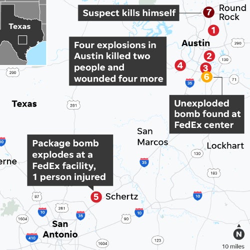 Cell phone triangulation nabs the &#039;serial bomber&#039; suspect in Texas within a day