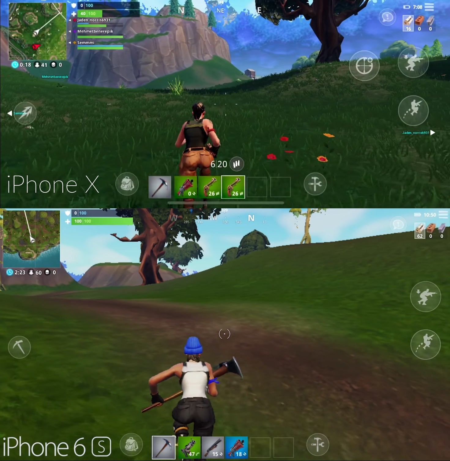 Fortnite on iPhone X vs iPhone 6s - Fortnite mobile compared to the home console and PC versions: What are the differences?