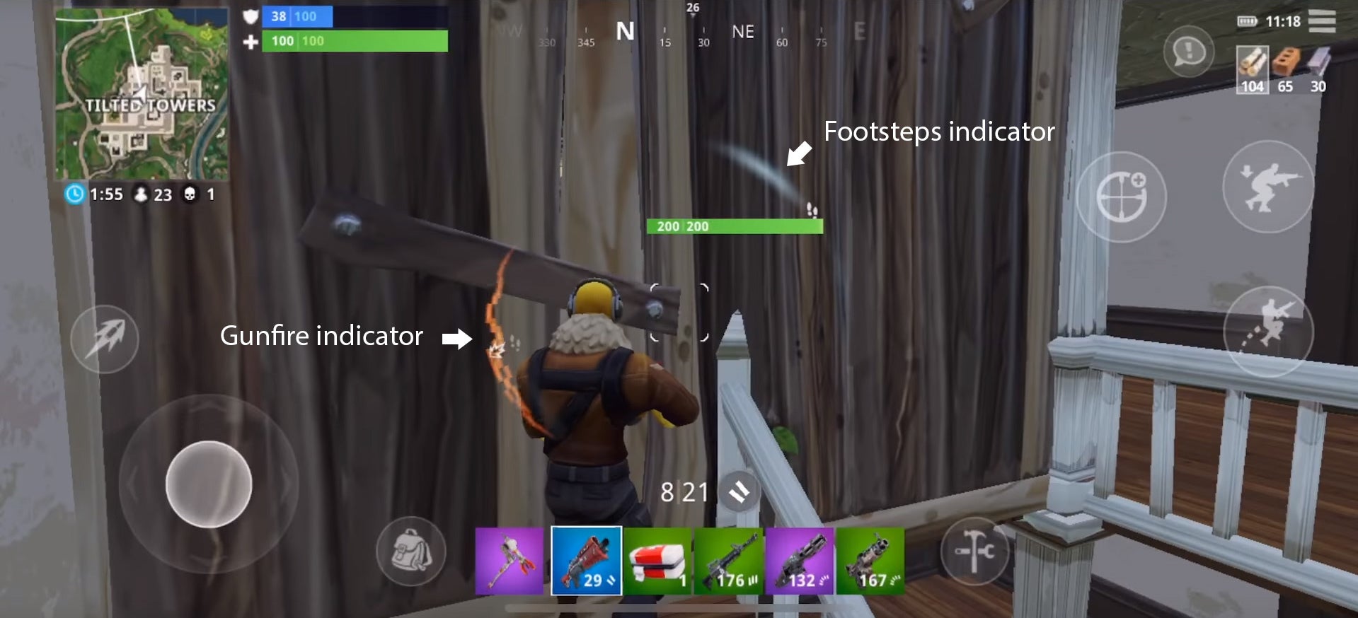 Fortnite mobile features a few different indicators that clue players in on the direction of various sounds - Fortnite tips & tricks: how to dominate the battle royale on your smartphone