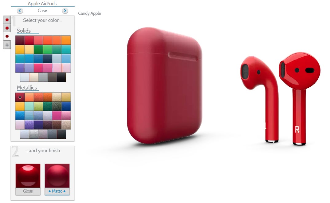 Colorware&#039;s AirPods customizer - Best custom AirPods &amp; accessories in 2018: Colorful earbuds, stickers, hooks, cases, and fins
