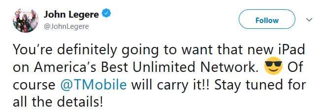 T-Mobile is getting the new Apple iPad with support for Apple Pencil - T-Mobile says it will carry the new 9.7-inch Apple iPad (2018) with Pencil support