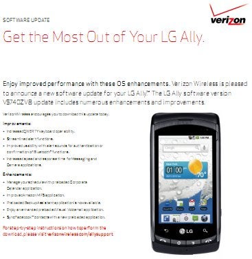 Update for the LG Ally is coming this weekend - improvements in tow