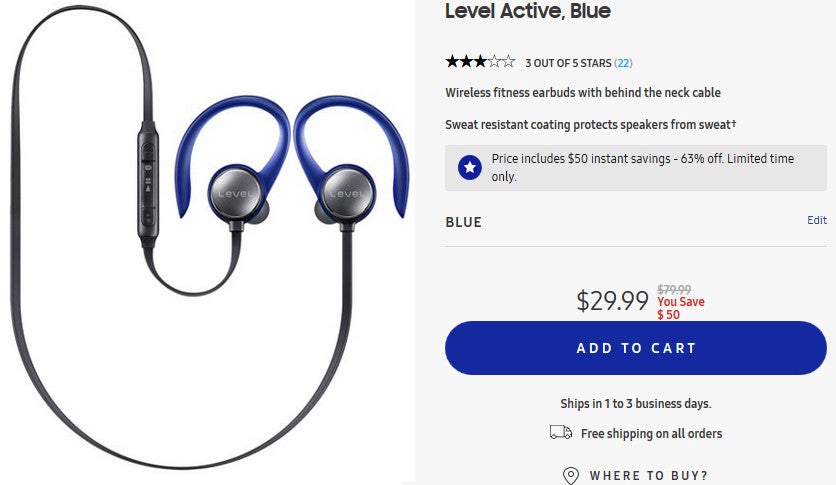 Deal: Buy the Samsung Level Active wireless earbuds for just $29.99