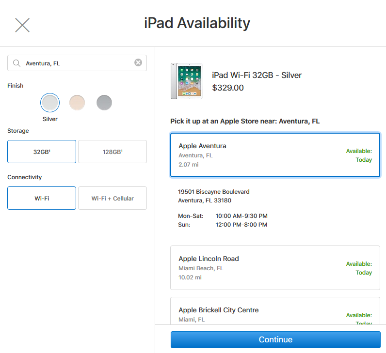 It&#039;s easy to find out of the new sixth-generation iPad is in stock at a nearby Apple Store - Apple&#039;s new sixth-generation iPad now available at your local Apple Store