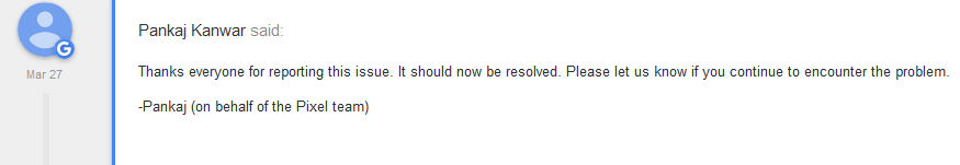 Google employee posts in the Product Forum about the fix sent by Google to the Pixel 2 and Pixel 2 XL - Google says that the Pixel 2/2 XL MMS issues have been fixed, but users are still complaining