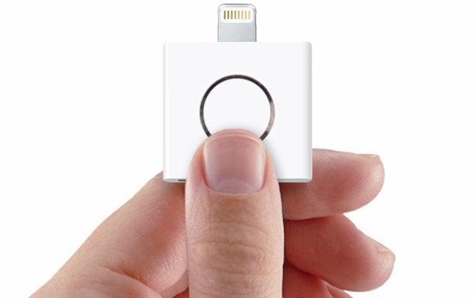 The iPhone X home button add-on is the size of an iPod Shuffle! - Apple unveils iPhone X home button add-on with Touch ID and headphone jack