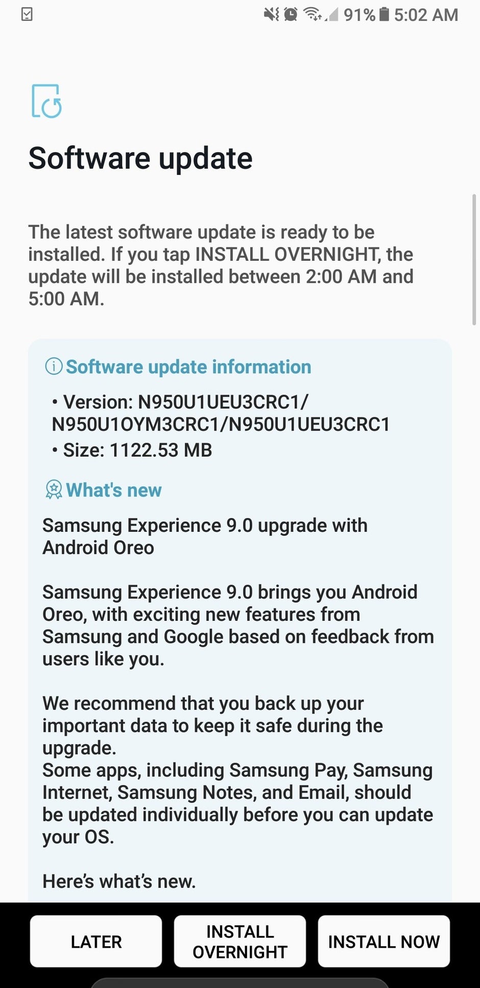 Samsung Rolling Out Android 8 0 Oreo To The Unlocked Us Galaxy Note 8 Phonearena