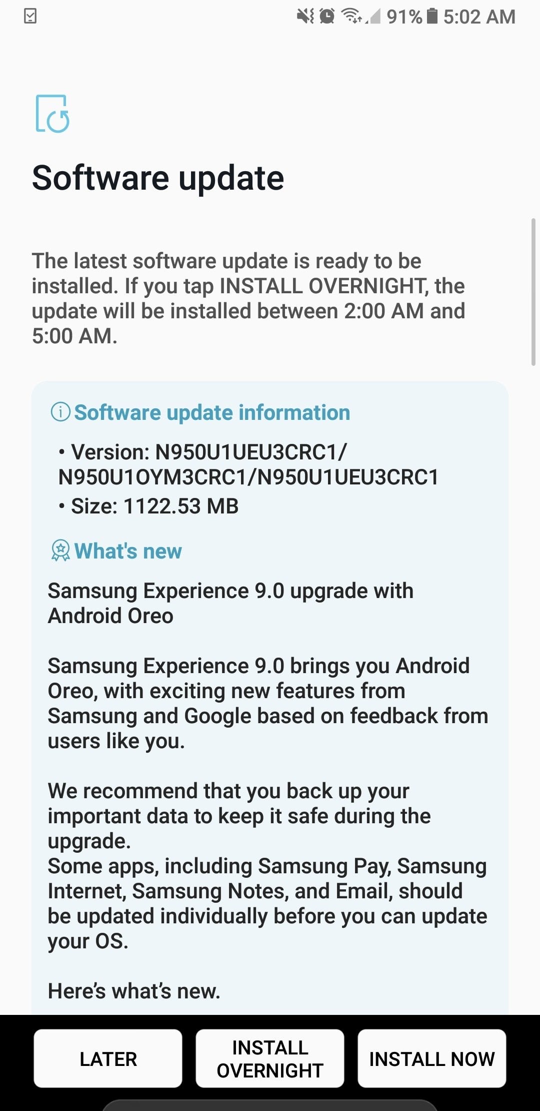 Unlocked Samsung Galaxy Note 8 is the last to receive Android 8.0 Oreo in the US