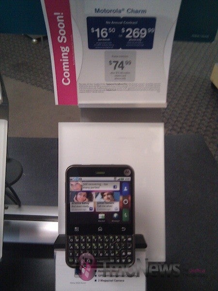 Motorola CHARM dummy spotted in a T-Mobile store with a $269.99 no-contract price