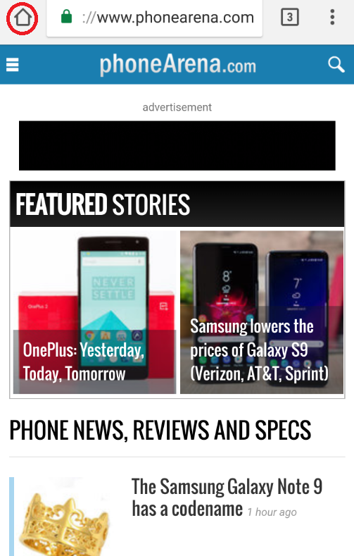 The home button on the Chrome for Android address bar has returned - Google Chrome for Android gets its home button back