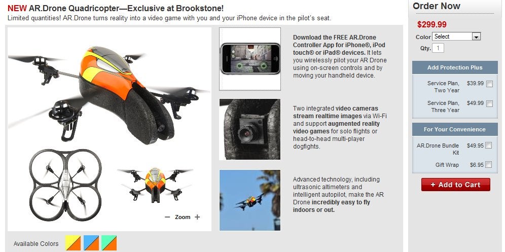 Parrot AR.Drone is commencing its takeoff with pre-orders through Brookstone